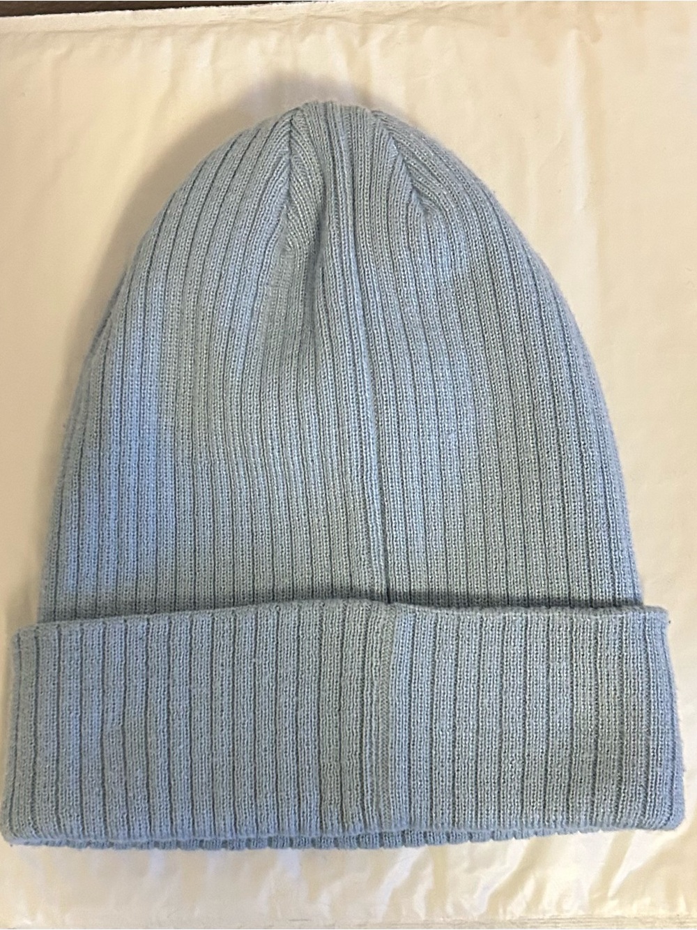 Adidas Powder Blue Ribbed Cuffed Beanie with Trefoil Patch - Picture 3 of 9